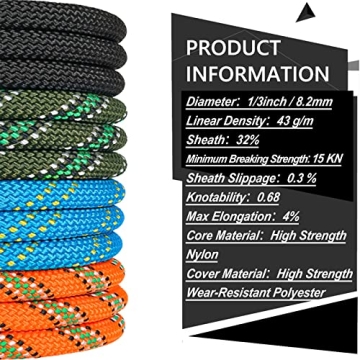 NTR Climbing Rope 10M-50M with Strong Carabiners for Safety