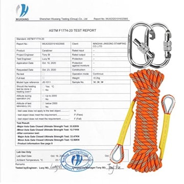 NTR Climbing Rope 10M-50M with Strong Carabiners for Safety