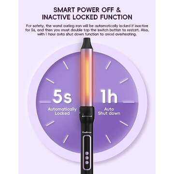 3 in 1 Curling Iron with LCD Temperature Display, 3 Barrel Curling Wand with Dual Voltage, Ceramic Fast Heating Hair Curlers, Create Beachy Waves & Long-Lasting Natural Waves for All Hair Lengths