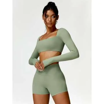 Stylish ABOCIW Women's Workout Set | Crop Top & Shorts