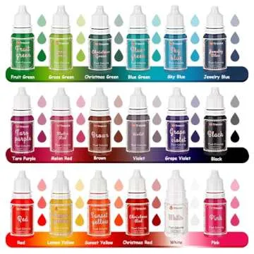 Food Coloring Liquid Set,18 Colors x 10ml Food Grade Food Dye Edible Vibrant Liquid Color for Cake D...
