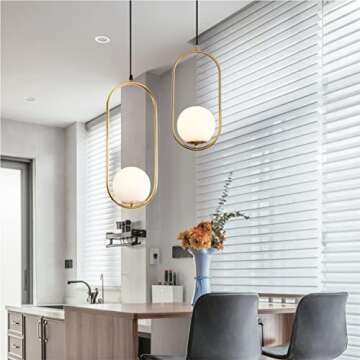 KCO Lighting Modern Globe Pendant Light Fixture