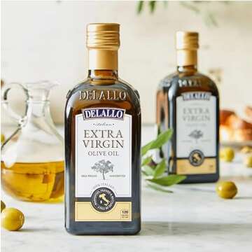 DeLallo Extra Virgin Olive Oil, 16.9 Ounce Bottle, 2 Pack, Made in Italy, First Cold Pressed, Bright...