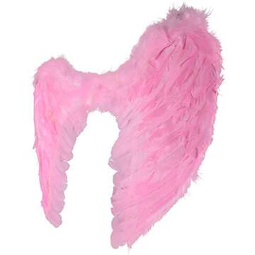 Pink Angel Feather Wings for Halloween and Weddings