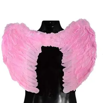 Pink Angel Feather Wings for Halloween and Weddings