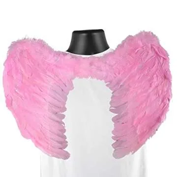 Pink Angel Feather Wings for Halloween and Weddings