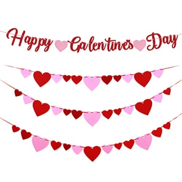 Happy Galentine's Day Banner - Adorable Heart Garland for Your Celebration