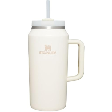 Stanley Quencher H2.0 FlowState Stainless Steel Vacuum Insulated Tumbler with Lid and Straw for Water, Iced Tea or Coffee, Smoothie and More, Cream, 64 oz