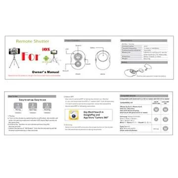 Ruittos Phone Tripod Mount Adapter with Smartphone Remote Controller, Phone Holder Clip Compatible with iPhone and Other Cell Phones