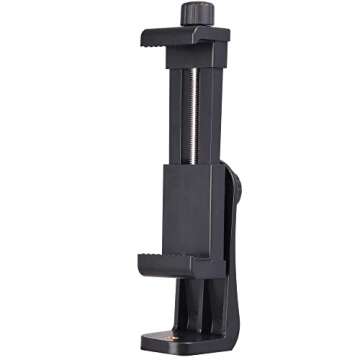 Ruittos Phone Tripod Mount Adapter with Smartphone Remote Controller, Phone Holder Clip Compatible with iPhone and Other Cell Phones