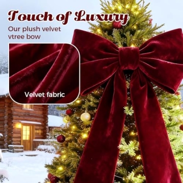 Elegant Large Velvet Christmas Bows for Holiday Decor