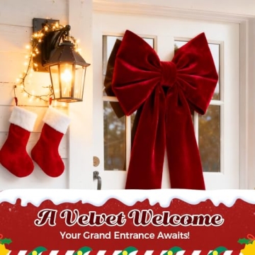 Elegant Large Velvet Christmas Bows for Holiday Decor