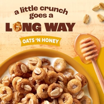 Cheerios Oat Crunch Oats & Honey Cereal, Family Size 24 oz