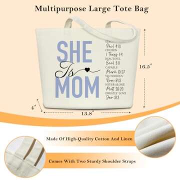 CIAEXRN Aesthetic Canvas Tote Bag for Mom Mommy, Beach Bag Shopping Bag Shoulder Bag Reusable Grocer...