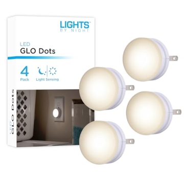 Lights By Night Mini LED Night Light 4 Pack - Warm White, Dusk to Dawn
