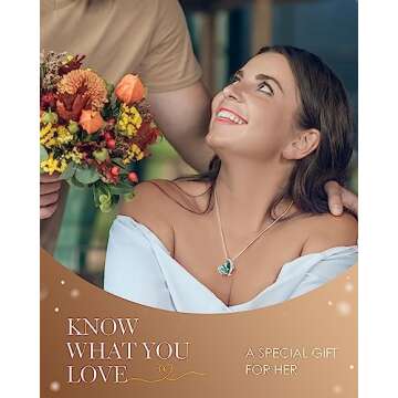 CDE Love Heart Pendant Necklaces for Women - Unique Birthstone Jewelry Gifts