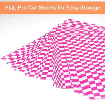 240 Sheets Checkered Wax Paper for Food Wrapping