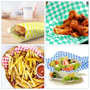 240 Sheets Checkered Wax Paper for Food Wrapping