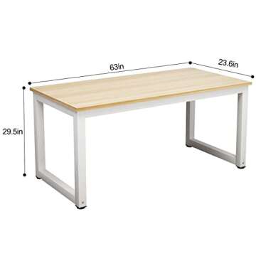 NSdirect Modern Computer Desk 63 Inch Large Office Desk, Writing Study Table for Home Office Desk Wo...