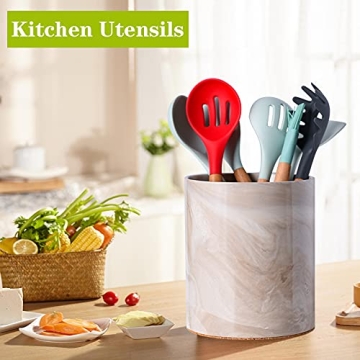 Yudnu Porcelain Utensil Holder - Elegant Kitchen Organization