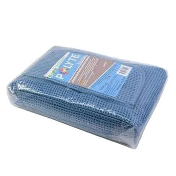 POLYTE Oversize, 60 x 30 in., Quick Dry Lint Free Microfiber Bath Towel Set, 6 Piece (Blue, Waffle Weave)