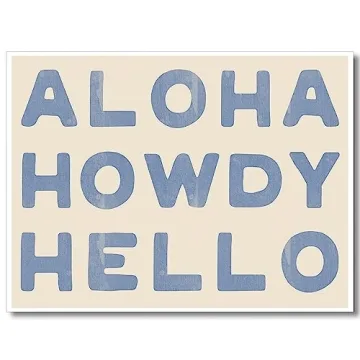 sdgobvco Aloha Howdy Hello Canvas Wall Art, Coastal Cowgirl Poster Ideal for Teen Girls' Rooms and M...
