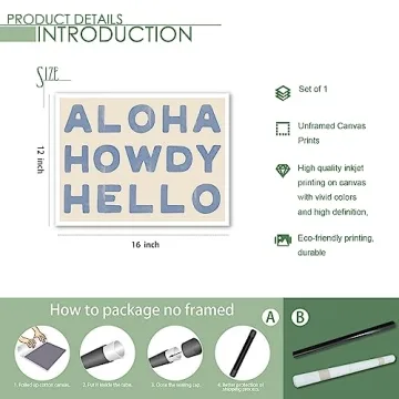 Aloha Howdy Canvas Wall Art for Vibrant Coastal Decor