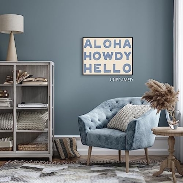 Aloha Howdy Canvas Wall Art for Vibrant Coastal Decor