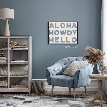 Aloha Howdy Canvas Wall Art for Vibrant Coastal Decor