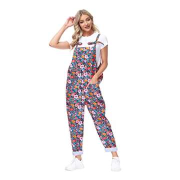 YADMISU Women's Casual Baggy Overalls Jumpsuit Summer Sleeveless Suspender Romper Pants with Pockets
