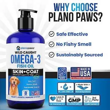 Omega 3 Fish Oil for Dogs - Better Than Salmon Oil - Dog Fish Oil Supplement to Reduce Shedding & Itching - Supports Joints, Brain, and Heart Health - Skin and Coat Supplement - Liquid Fish Oil