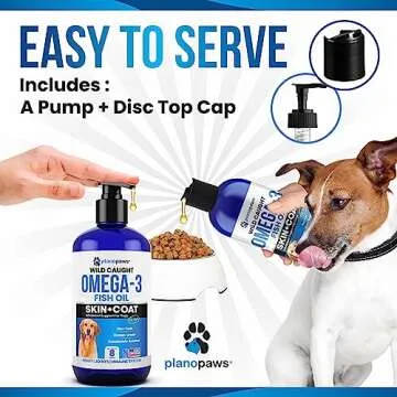 Omega 3 Fish Oil for Dogs - Better Than Salmon Oil - Dog Fish Oil Supplement to Reduce Shedding & Itching - Supports Joints, Brain, and Heart Health - Skin and Coat Supplement - Liquid Fish Oil