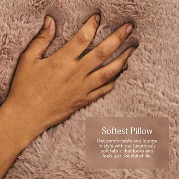 UnHide Squish - Faux Fur Pillow - Extra Soft Throw Pillow - Square Shaped Pillow, Polyester Fill - Machine Washable - Perfect for Living Room, Bedroom, or Guest Room - 20” x 20” - Chocolate Hair