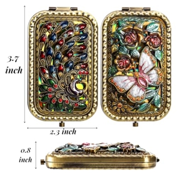 Vintage Foldable Makeup Mirror Set - Chic Gift for Her
