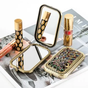 Vintage Foldable Makeup Mirror Set - Chic Gift for Her