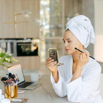 Vintage Foldable Makeup Mirror Set - Chic Gift for Her