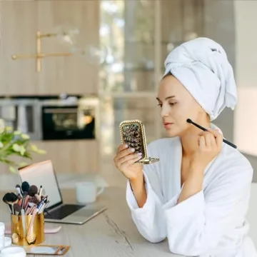 Vintage Foldable Makeup Mirror Set - Chic Gift for Her