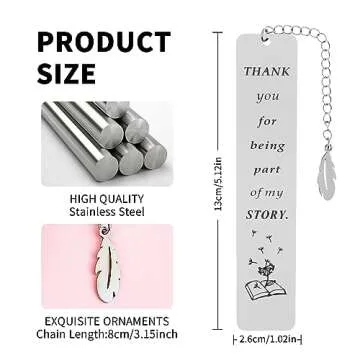 Ouligay Thank You Teacher Gifts, Stainless Steel Teacher Bookmark for Women Men, Teacher Appreciation Gifts, Thank You Gifts for Women, Teachers Day Gifts for Teacher Retirement Back to School Gifts