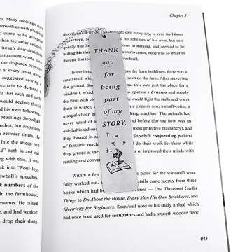 Ouligay Thank You Teacher Gifts, Stainless Steel Teacher Bookmark for Women Men, Teacher Appreciation Gifts, Thank You Gifts for Women, Teachers Day Gifts for Teacher Retirement Back to School Gifts