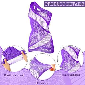 Haysandy Women's Fishnet Lingerie Fishnet Bodysuit Mesh Lingerie Bodysuit Lace Smock for Women(Multicolored)