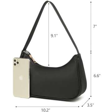 Afashor Shoulder Bags for Women Vegan Leather Hobo Sling Tote Handbag Retro Clutch Purse with Zipper...