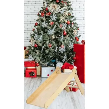 Kinderhuis-Isla Foldable Toddler Slide & Art Easel 2 in 1 Indoor Motor Movement Ages 1-5 Climber Playset Wide Surface Collapsible Kids Large Play Slide Playground Toys for Toddler First Birthday Gift