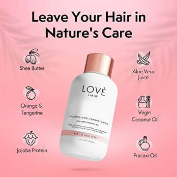 Love Hair - Nourishing Conditioner, All-Natural Hair Conditioner, Conditioner for Dry Hair & All Other Hair Types, Paraben- & Sulfate-Free, Vegan & Cruelty-Free, 12 Oz