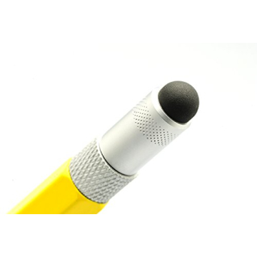 Screwdriver Pen Pocket Multi-Tool By EdgeWorks – Multi-Functional & Sturdy Aluminum DIY Tool, With Screwdriver, Stylus, Bubble Level, Ruler & Phillips Flathead Bit, Unique Gift Idea - Yellow