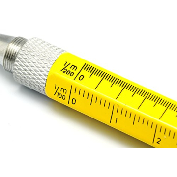 Screwdriver Pen Pocket Multi-Tool By EdgeWorks – Multi-Functional & Sturdy Aluminum DIY Tool, With Screwdriver, Stylus, Bubble Level, Ruler & Phillips Flathead Bit, Unique Gift Idea - Yellow