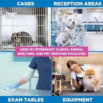 REScue One-Step Disinfectant Cleaner & Deodorizer Wipes for Vet Use – Cleaner for Kennels, Litter Boxes, Vet Offices, Pet Grooming Surfaces, Pet Items – Wipes Canister, 160-Count (Pack of 1)