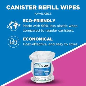 REScue One-Step Disinfectant Cleaner & Deodorizer Wipes for Vet Use – Cleaner for Kennels, Litter Boxes, Vet Offices, Pet Grooming Surfaces, Pet Items – Wipes Canister, 160-Count (Pack of 1)