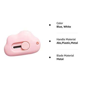 CIEOVO 3 Pcs Cloud Shaped Mini Art Utility Knives Box Cutter Retractable Letter OpenerPortable, Suitable for Cutting Envelopes