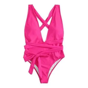 Lilosy Sexy Lace Up Backless High Waisted Women’s Swimsuit