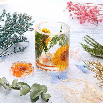 3 Packs Natural Dried Flowers Leaves Set, Dried Flowers for Resin Mold, Mixed Colorful Real Dry Flower for DIY Candle Jewelry Pendant Crafts Floral Decoration